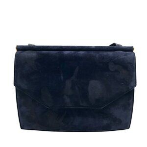 Joseph Blue Suede Enevelope Crossbody Bag